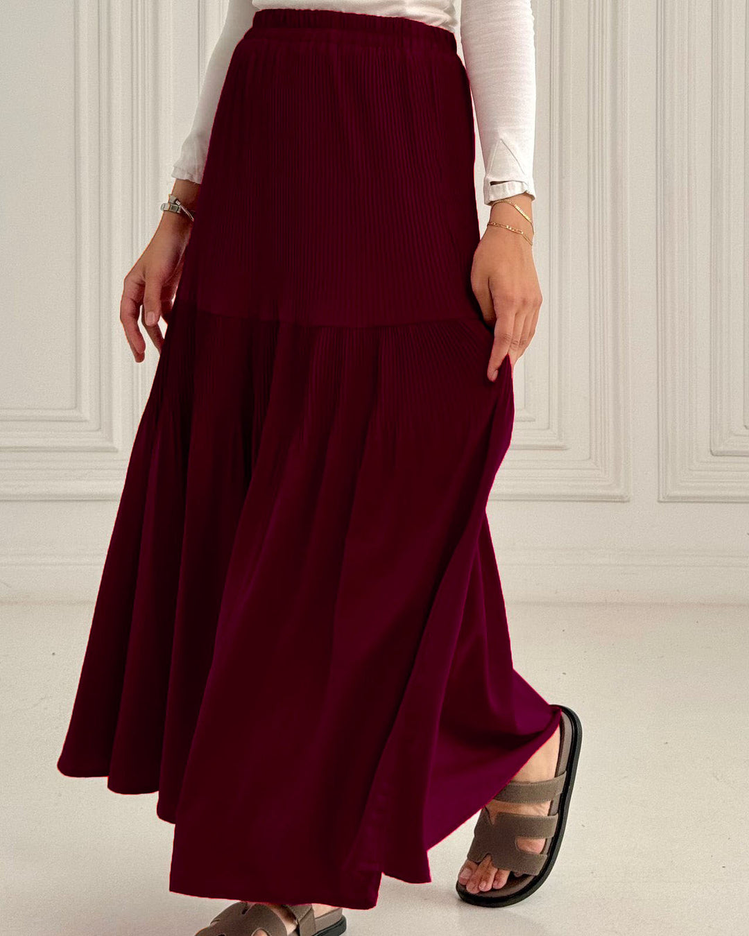 New Pillise skirt- Red