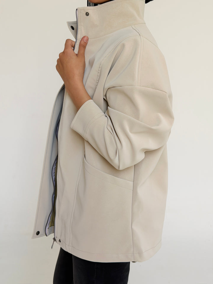 Leather jacket- offwhite