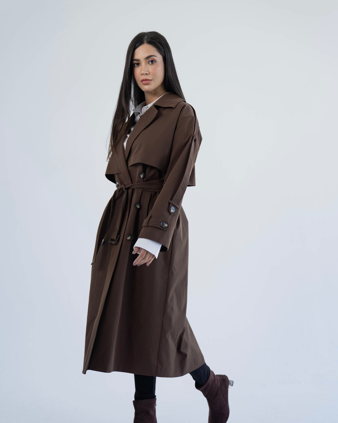 long trench coat- brown
