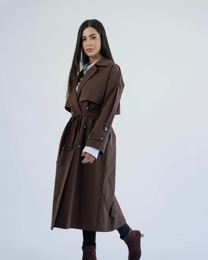 long trench coat- brown