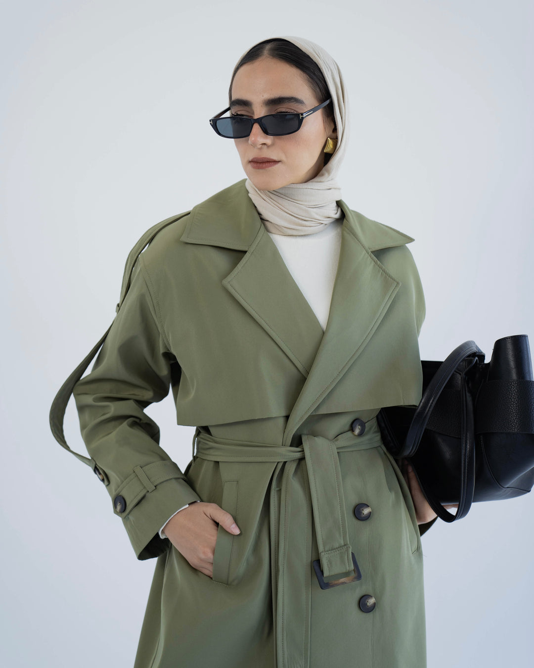 long trench coat- light olive