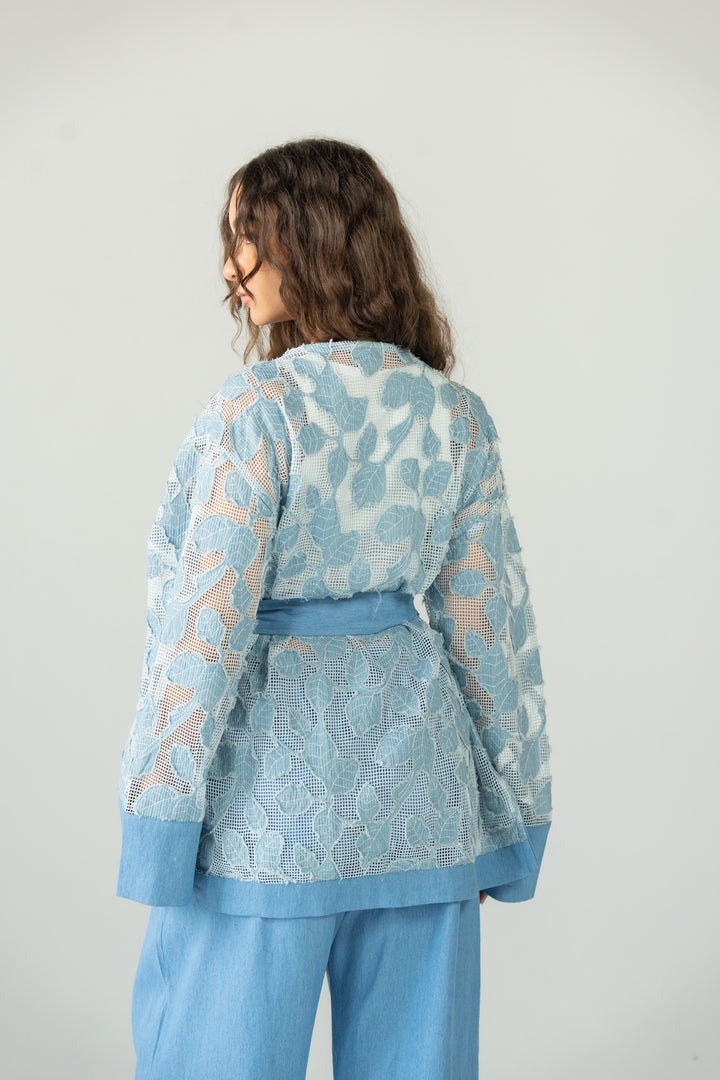 Leaves jeans kimono- light blue