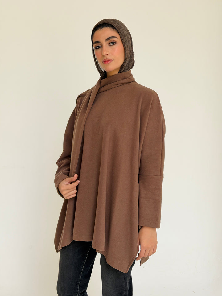Shall triko top - brown