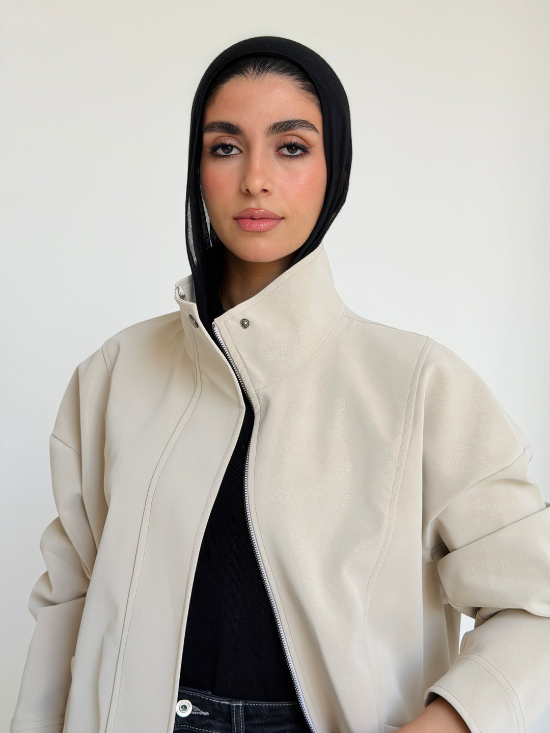 Leather jacket- offwhite