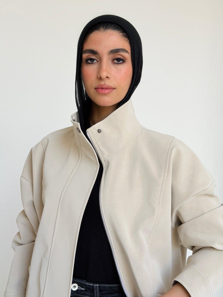 Leather jacket- offwhite