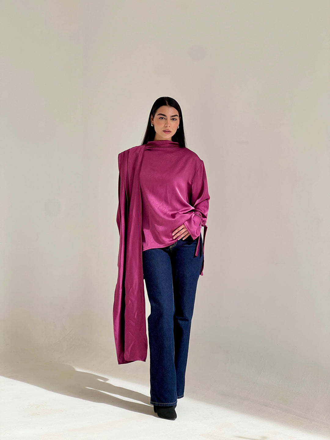 Shall scarve top- purple