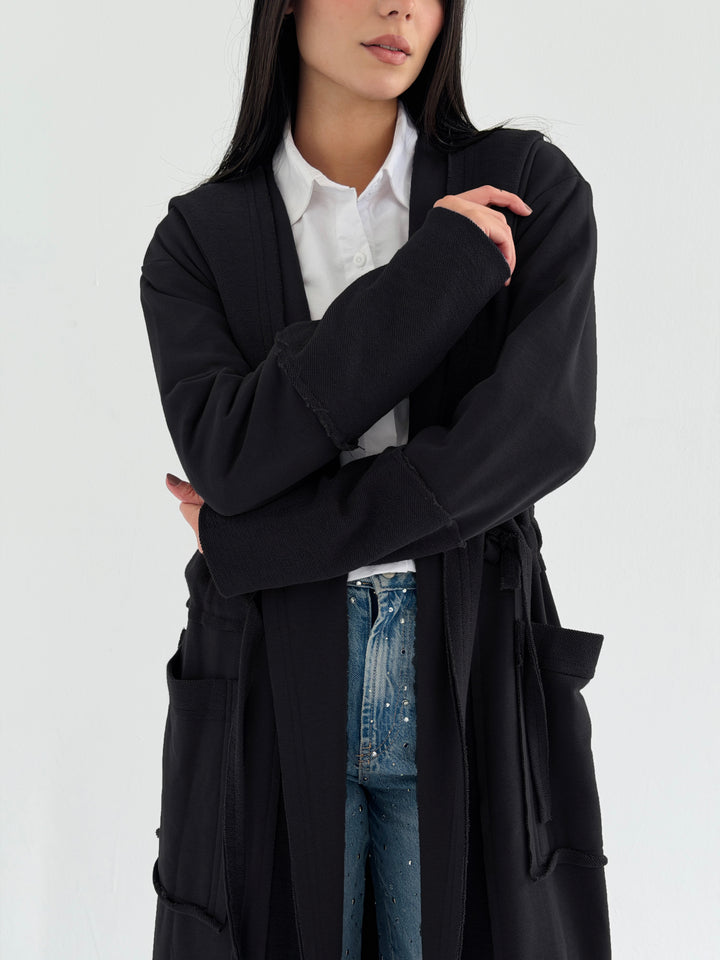 twisted kimono -black