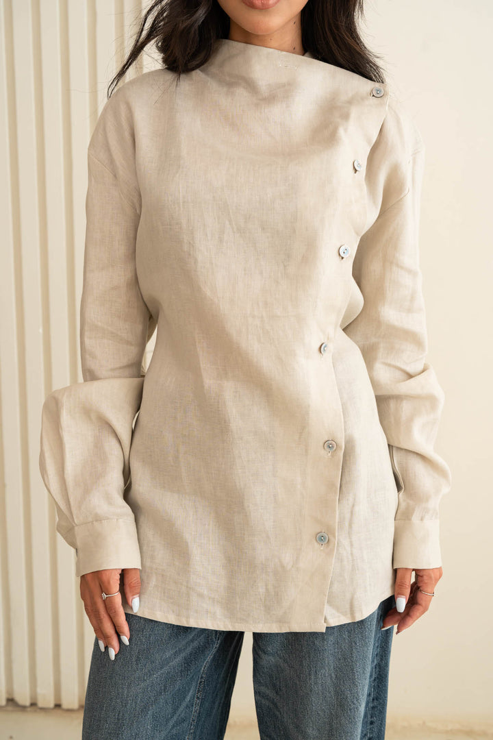 Flap linen shirt - graiesh