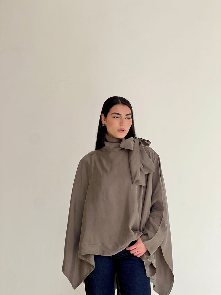 Olive Poncho top