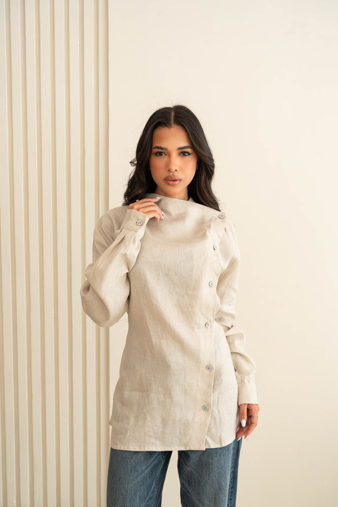 Flap linen shirt - graiesh