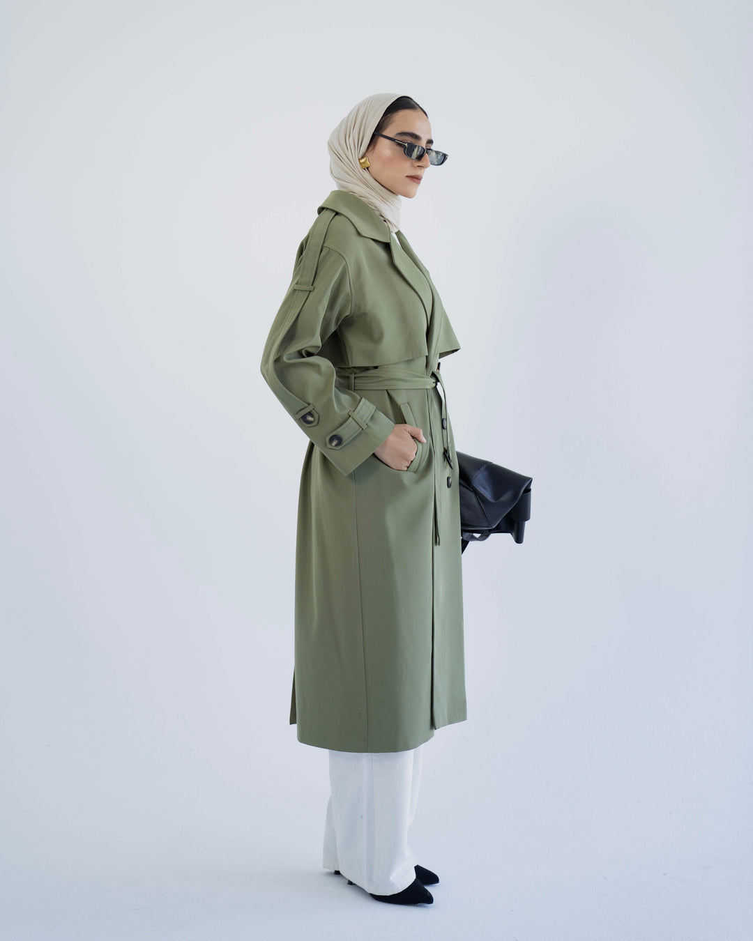 long trench coat- light olive