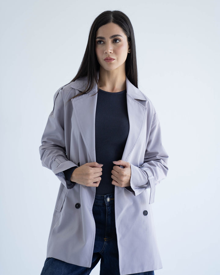 Short trench coat- light gray
