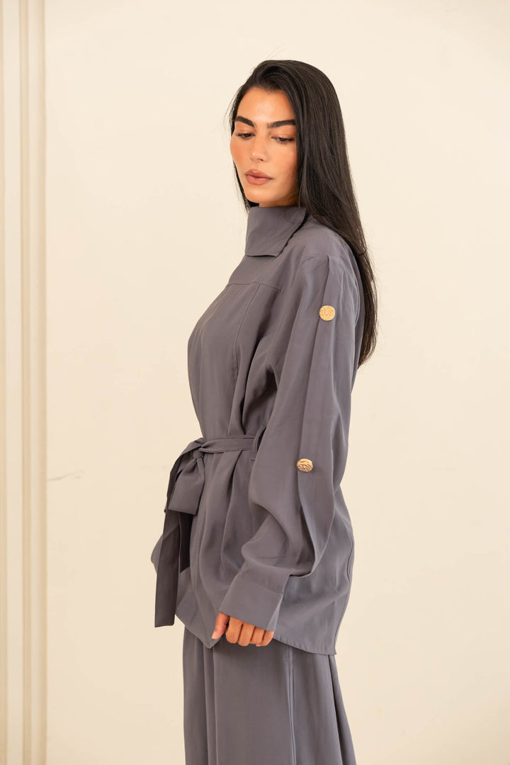 Button collar set- gray
