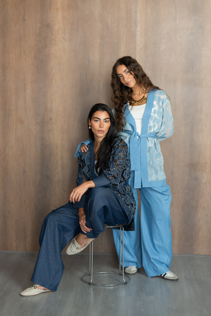 Leaves jeans kimono- light blue