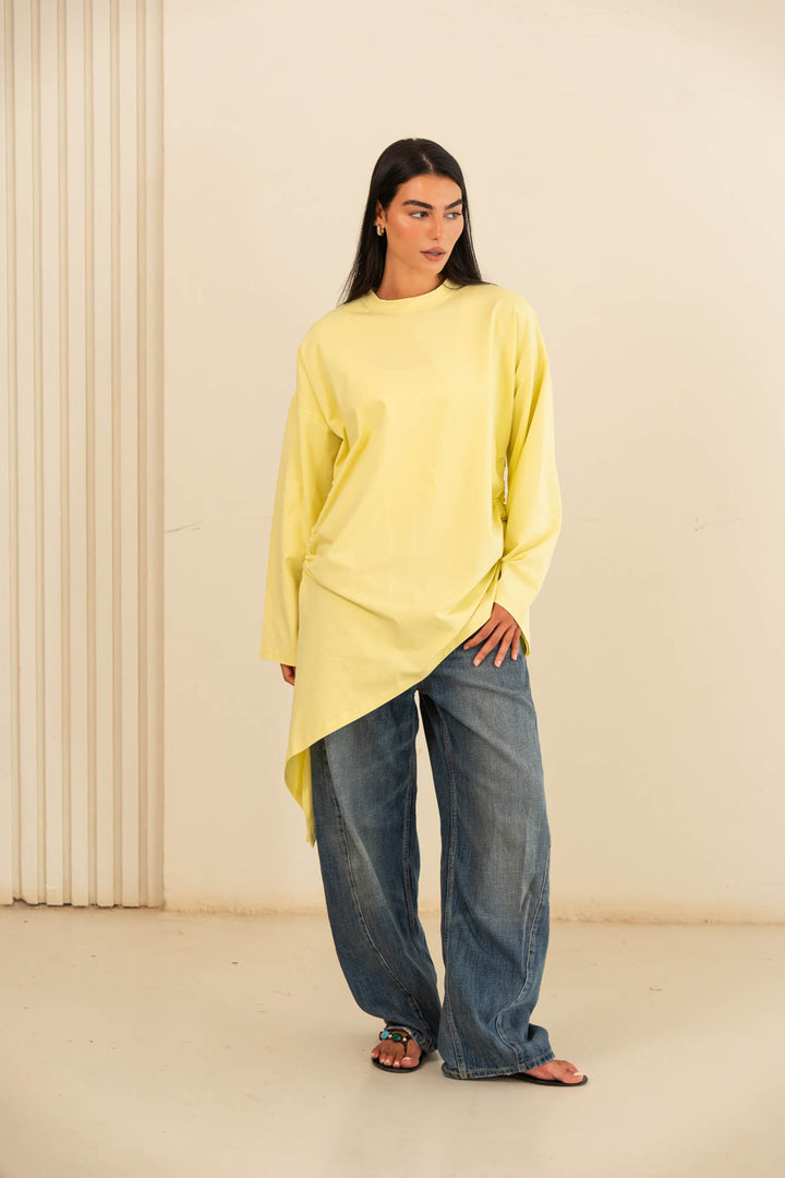 Tie cotton top- yellow