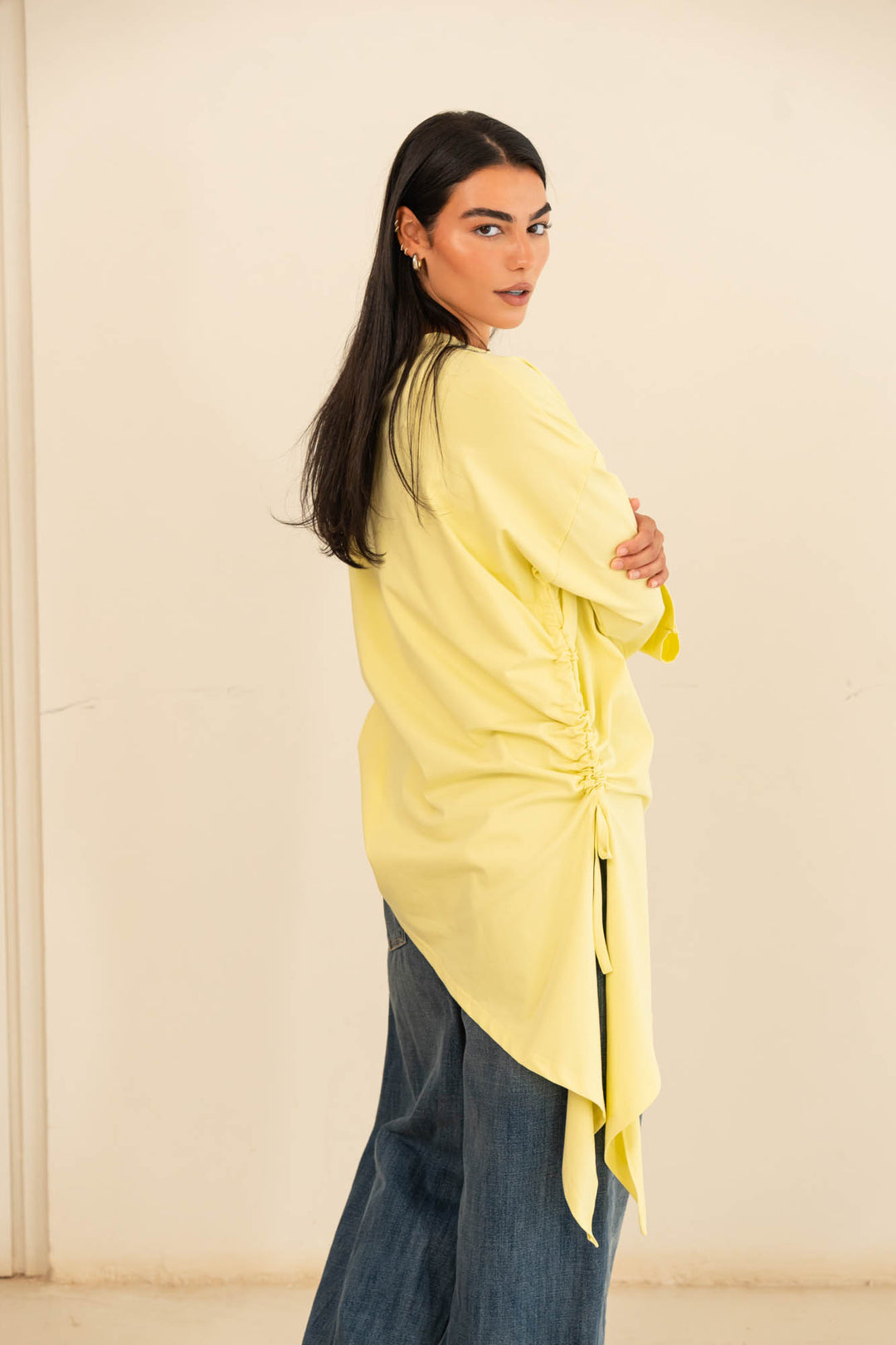 Tie cotton top- yellow