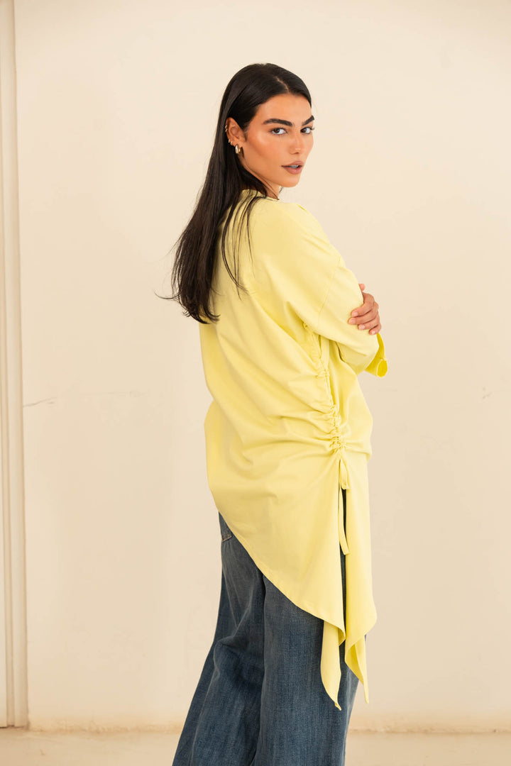 Tie cotton top- yellow