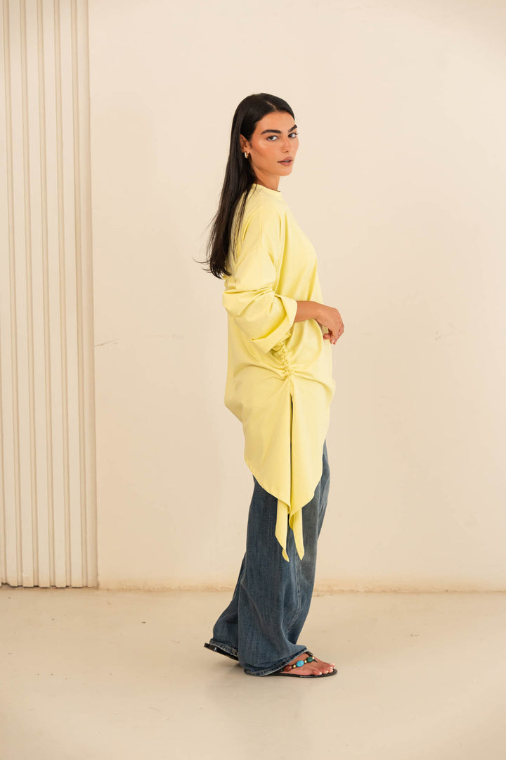 Tie cotton top- yellow