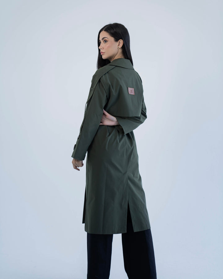 long trench coat- olive