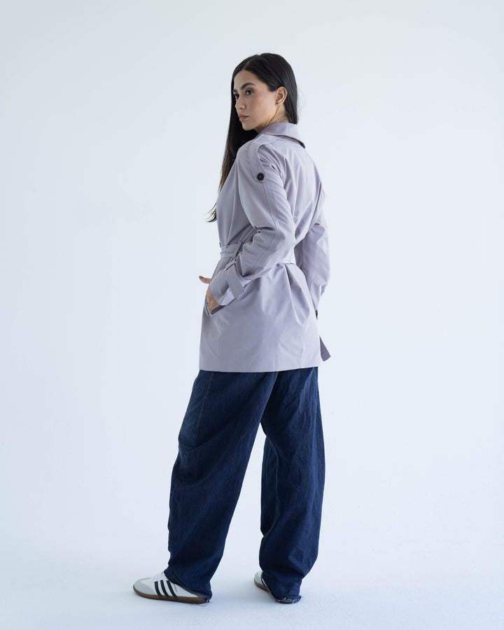Short trench coat- light gray