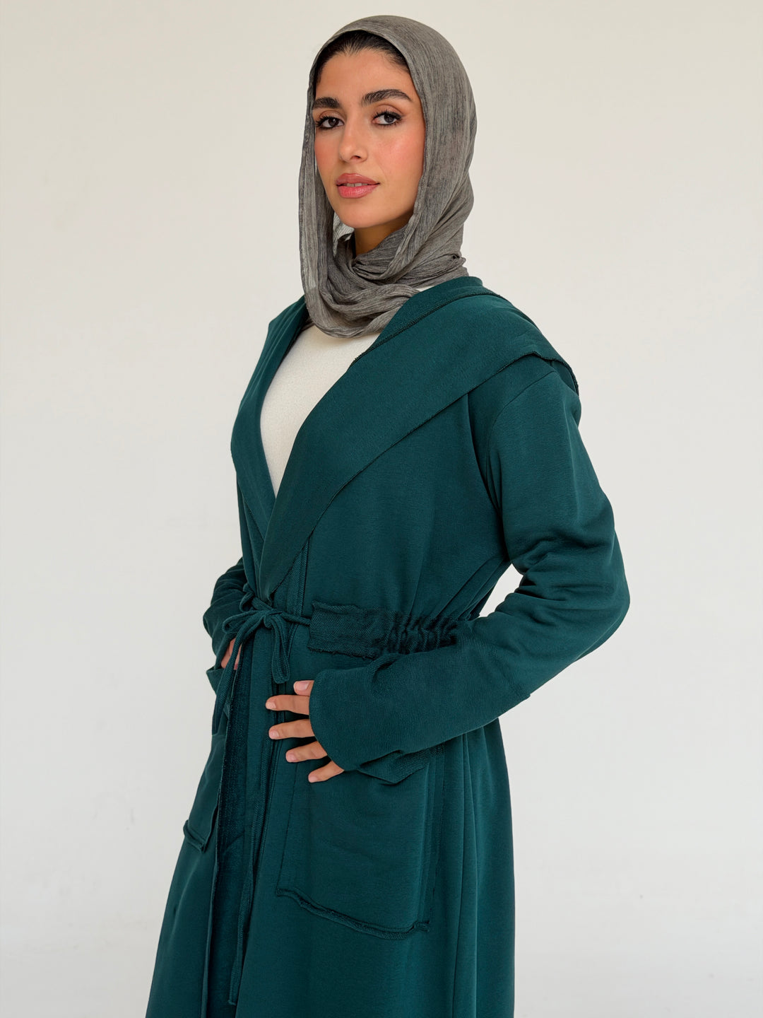 twisted kimono - teal blue