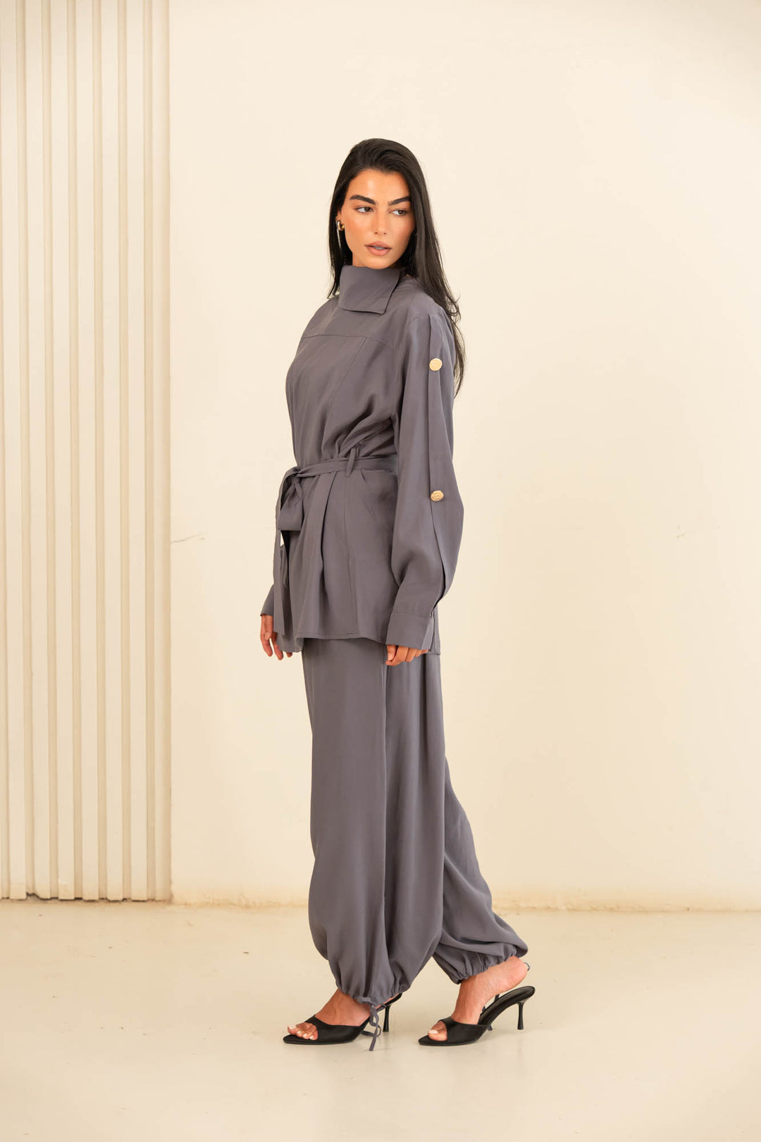 Button collar set- gray