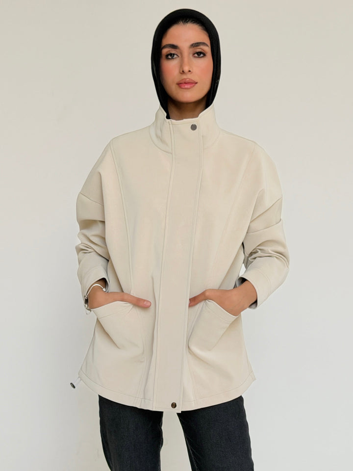 Leather jacket- offwhite