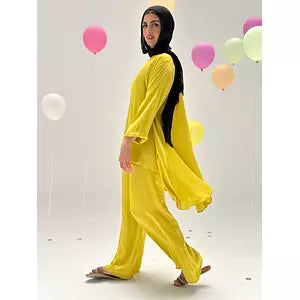 Crepe satin top ( lime green )