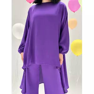 Crepe satin top (purple)