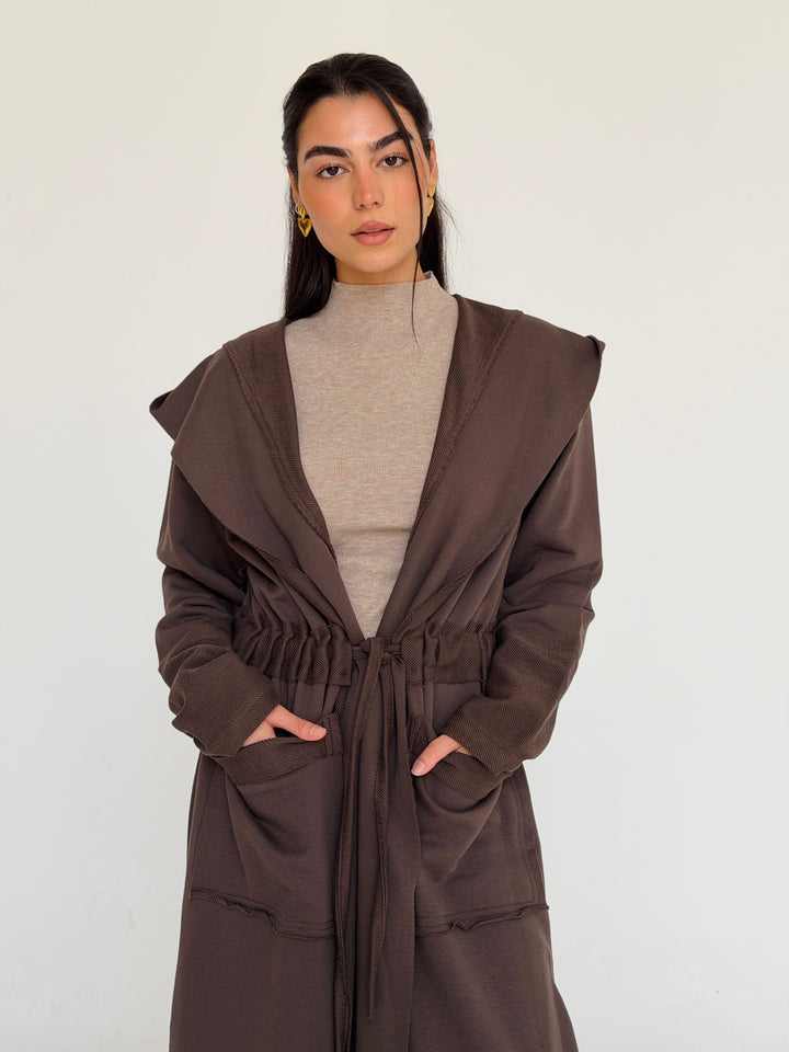 twisted kimono -burnt brown