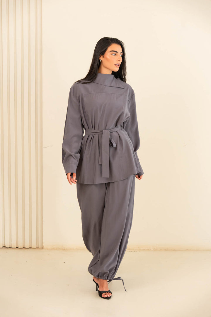 Button collar set- gray