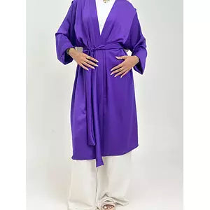 crepe stain kimono purple