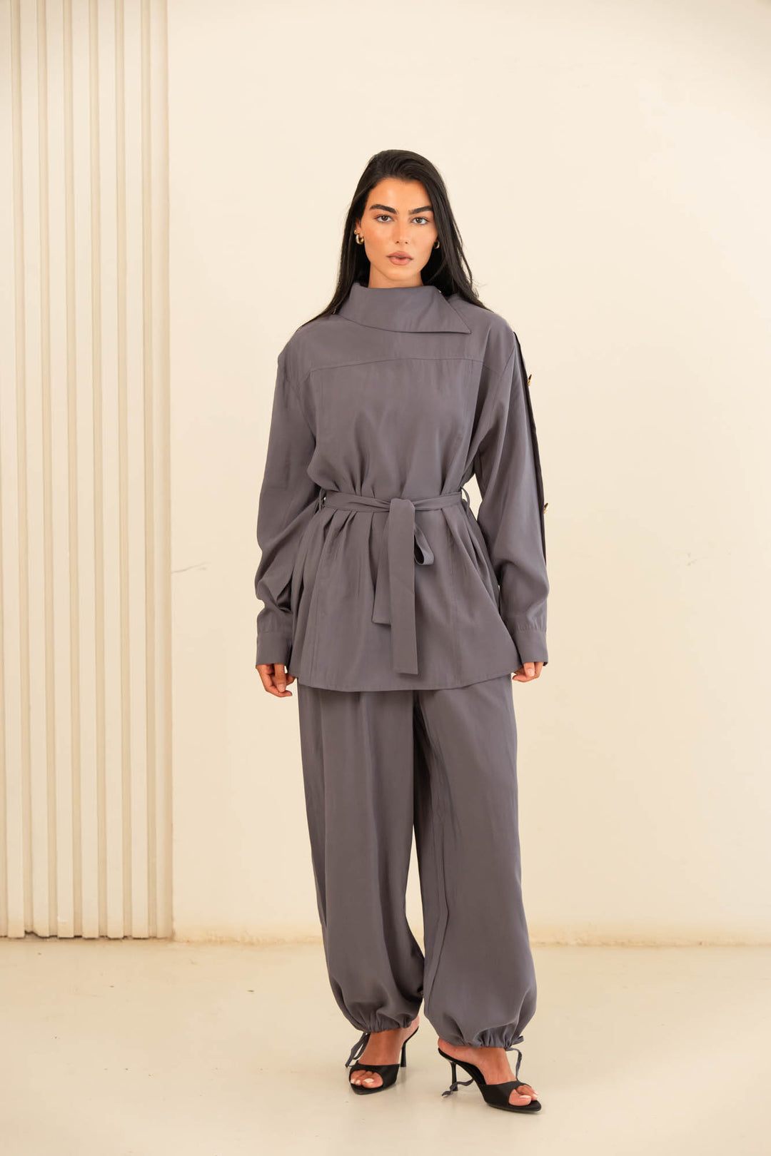 Button collar set- gray