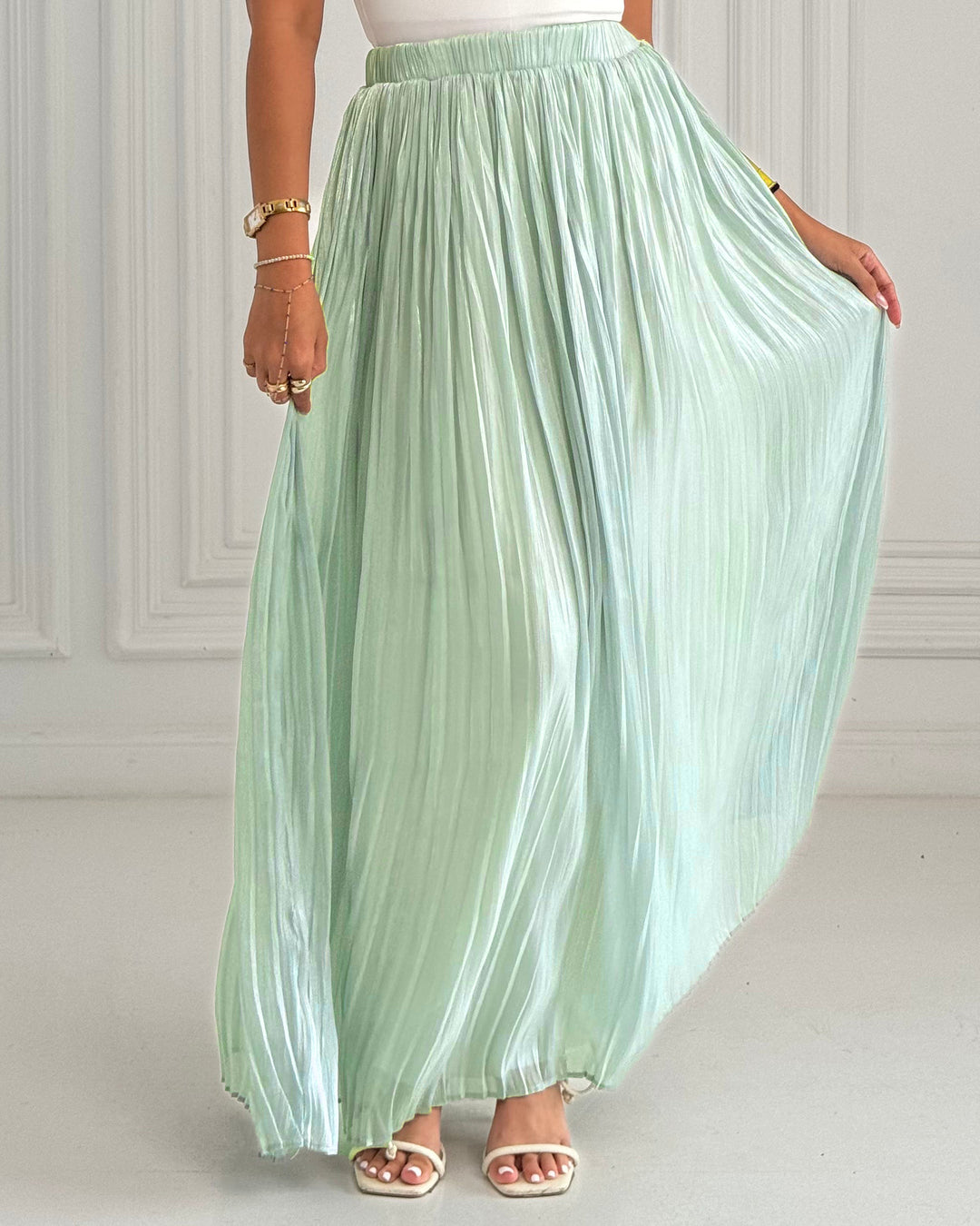 Mint chiffon skirt