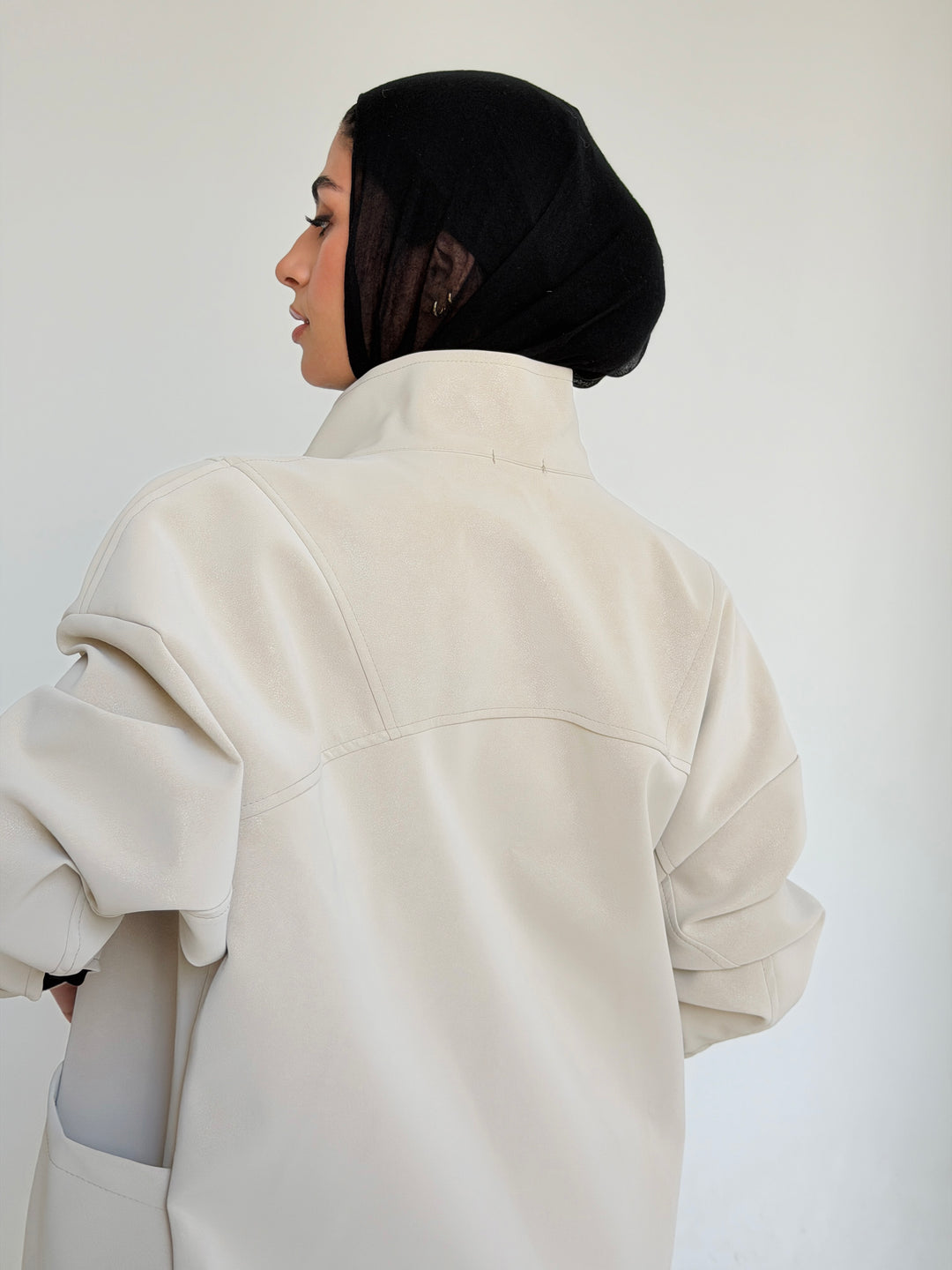 Leather jacket- offwhite