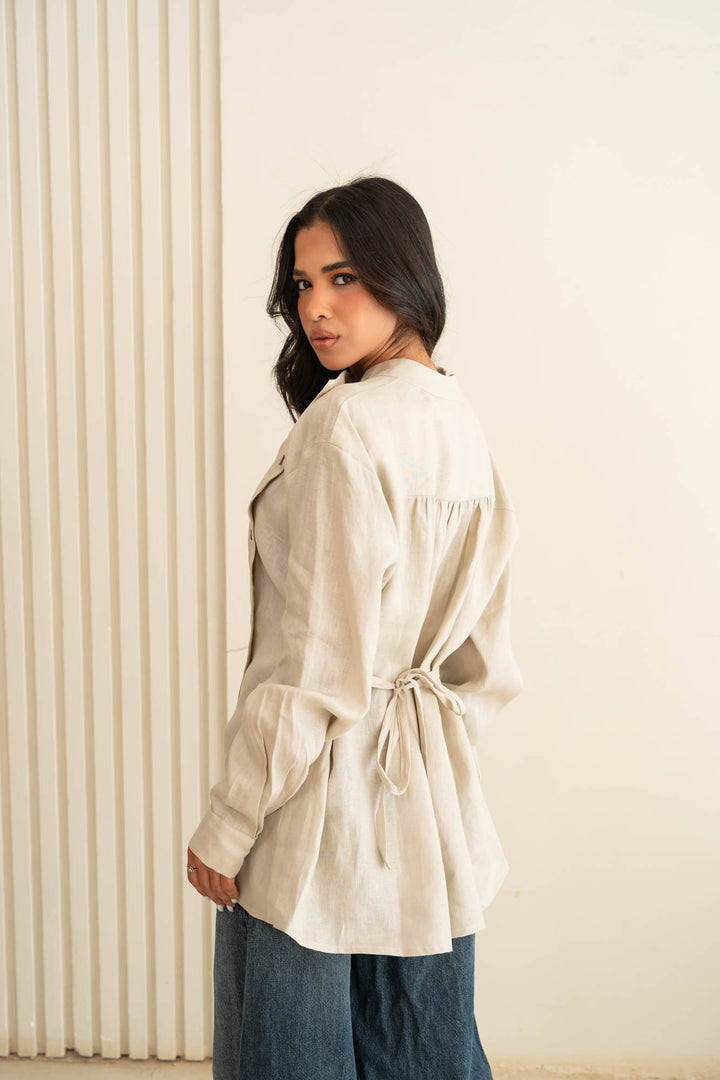 Flap linen shirt - graiesh