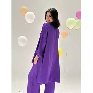 Crepe satin top (purple)