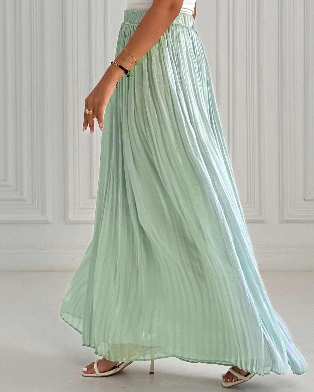 Mint chiffon skirt