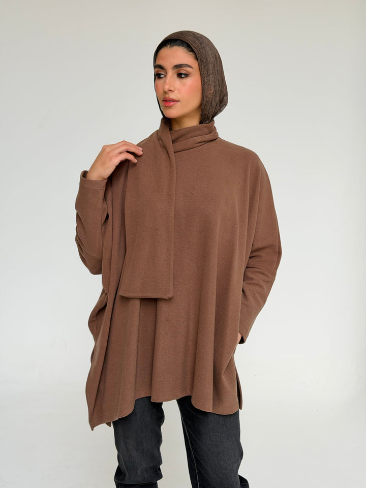 Shall triko top - brown
