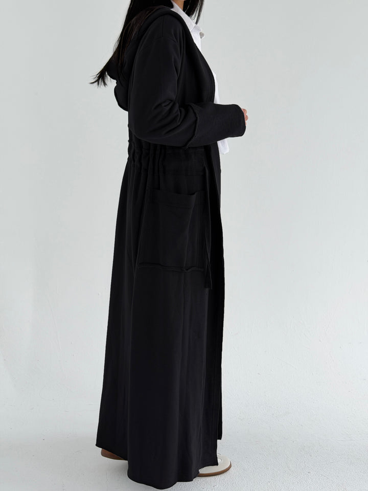 twisted kimono -black