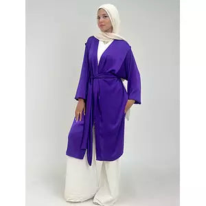 crepe stain kimono purple
