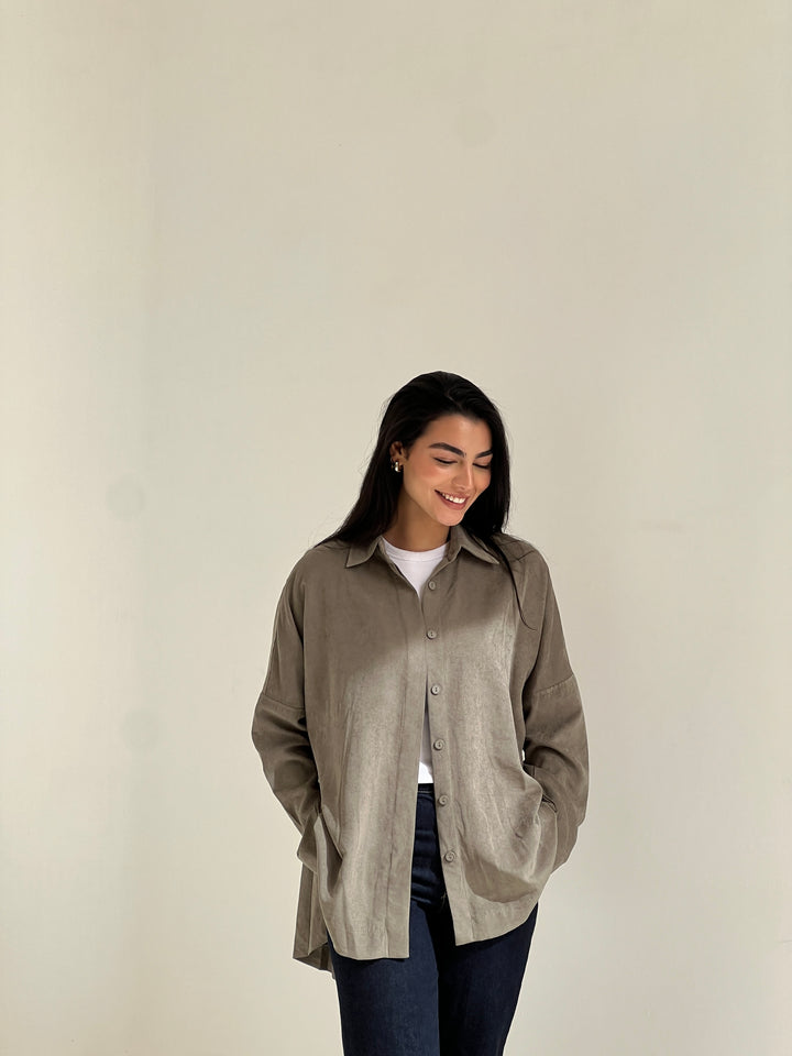 Sophia Pleated top- olive