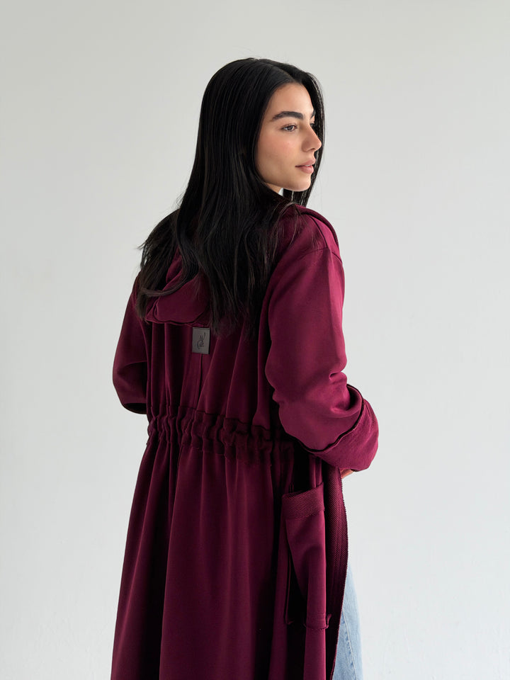 twisted kimono -Burgandy