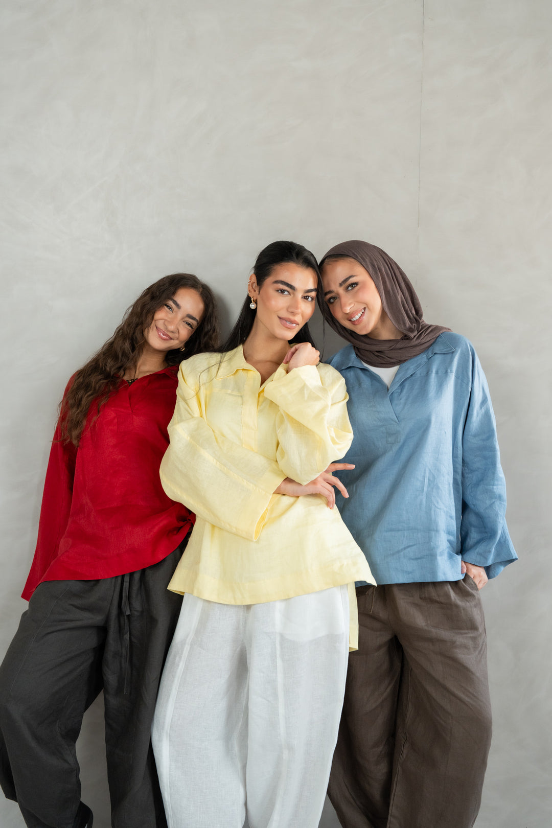 Cozy linen top - fiery red