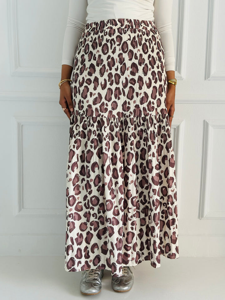 Printed pillise skirt - off white leo