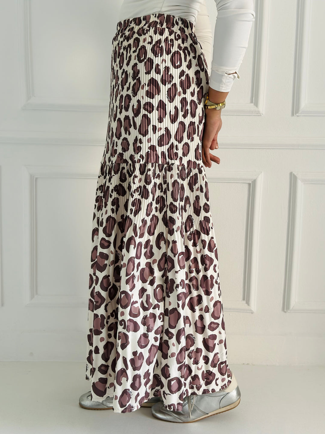 Printed pillise skirt - off white leo