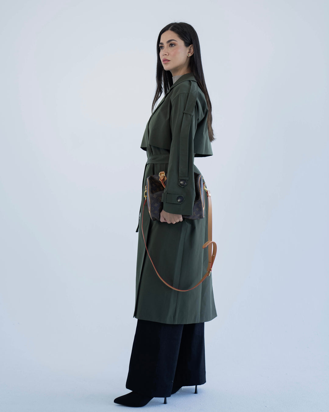 long trench coat- olive
