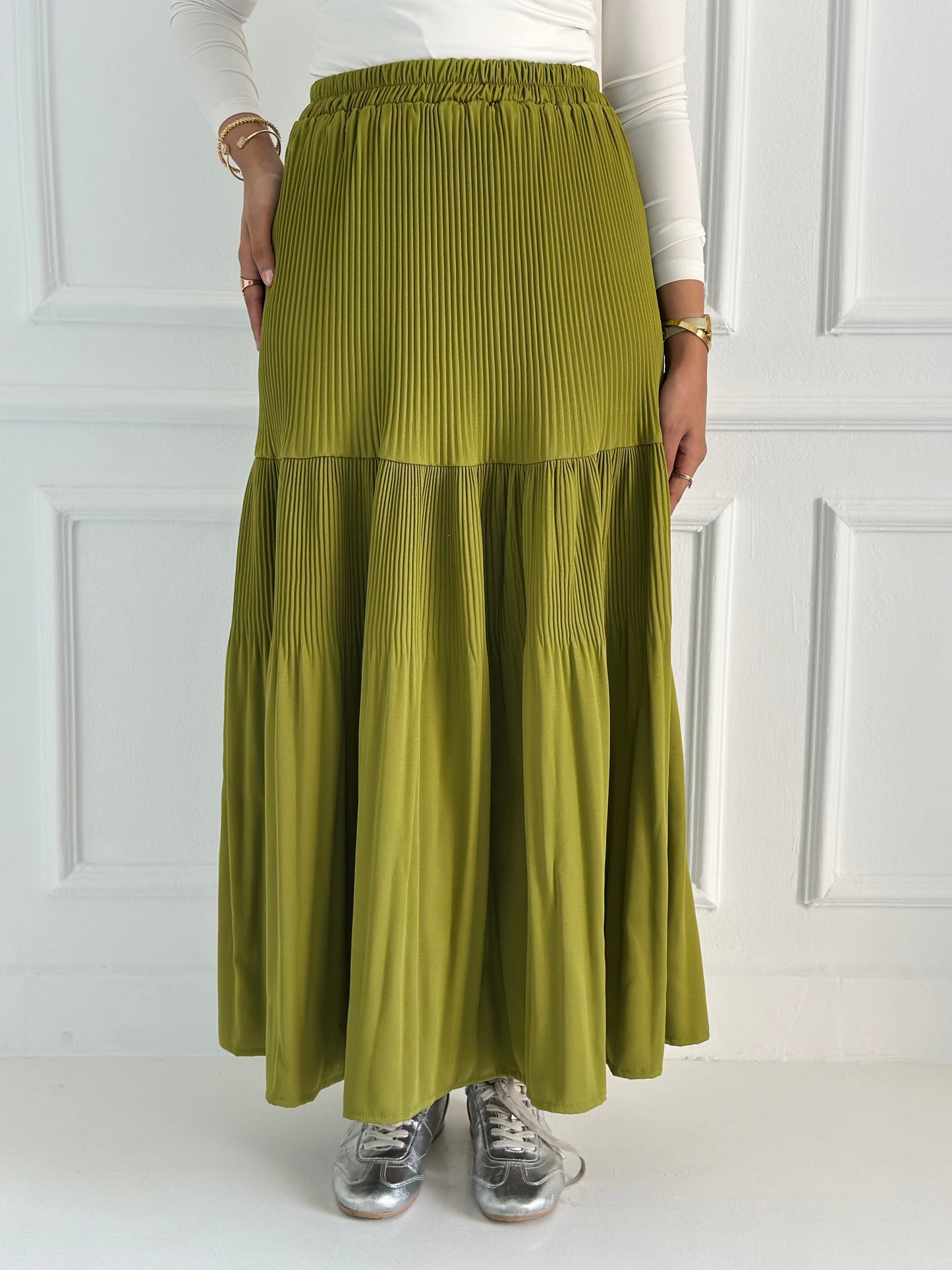 Pillise skirt- apple green