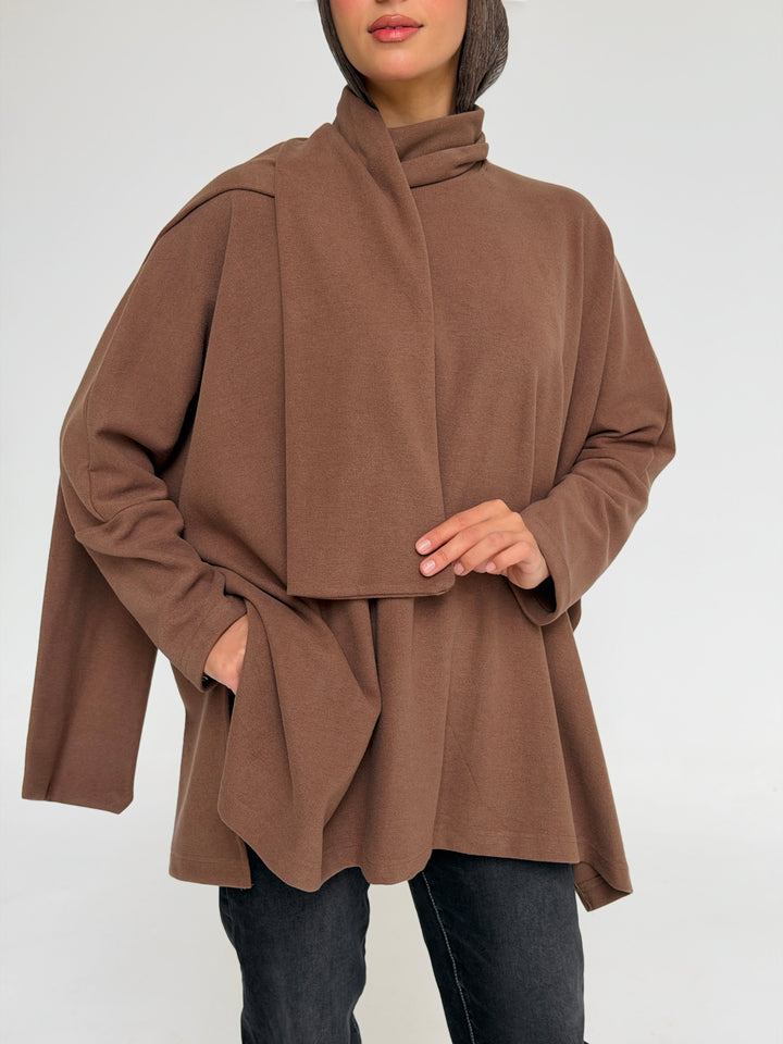 Shall triko top - brown