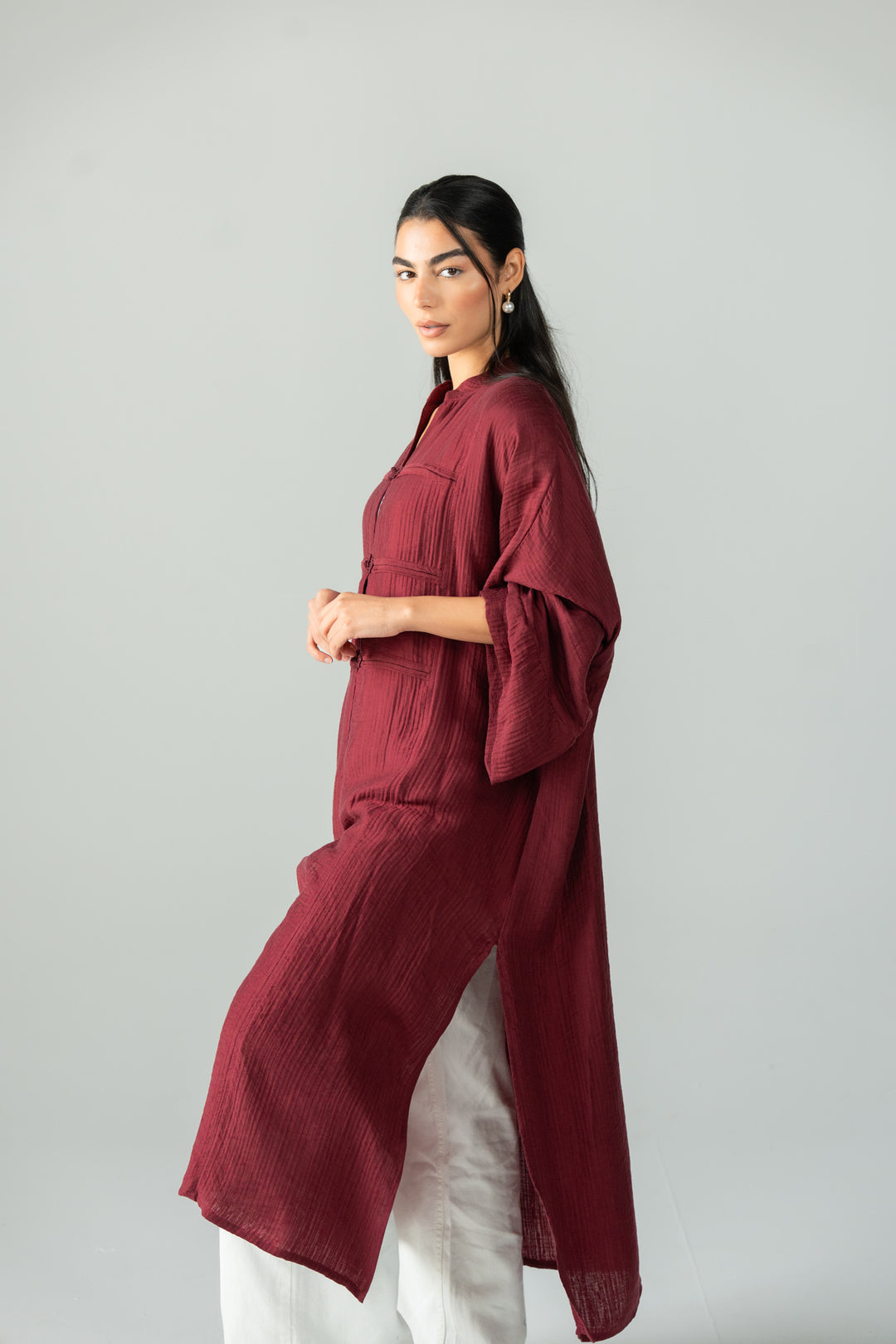 Minimal dress - maroon